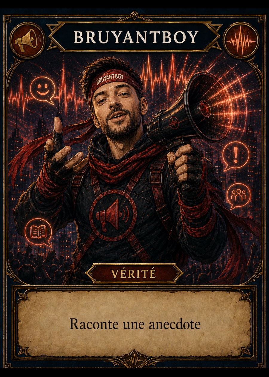 Carte Bruyantboy, L’anecdote. Raconte une anecdote.